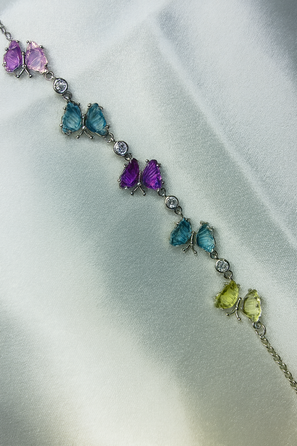 Natural Crystal Bracelet Stainless Steel-Natural Fluorite Stone