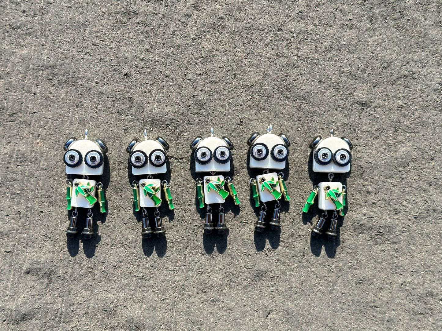 Handmade Mini Robot Pendant/Charms - Steampunk Panda Design | Necklace, Keychain, Creative Gift