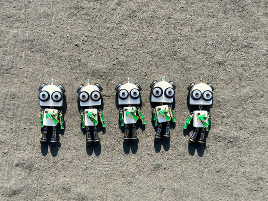 Handmade Mini Robot Pendant/Charms - Steampunk Panda Design | Necklace, Keychain, Creative Gift