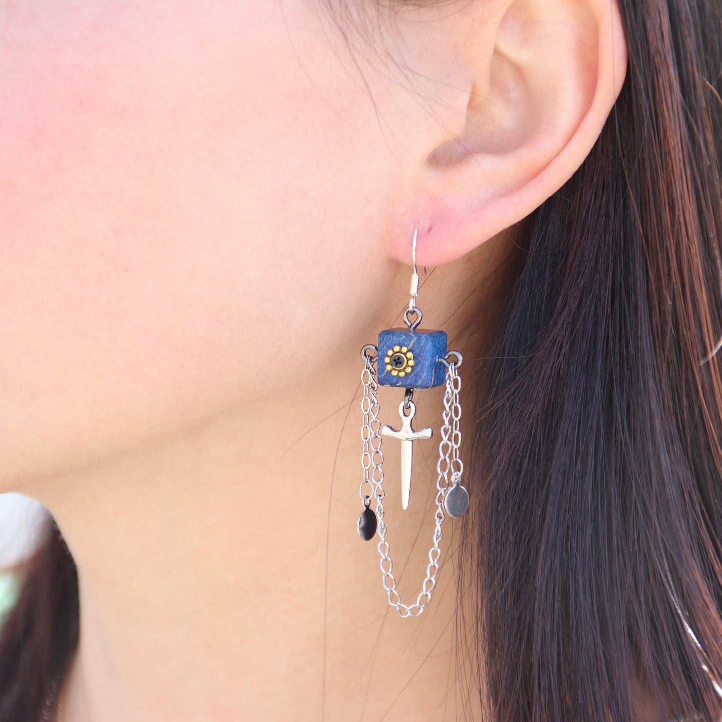 Handmade Mini Robot Earrings - Steampunk Dangle Design | Gothic Statement Jewellery