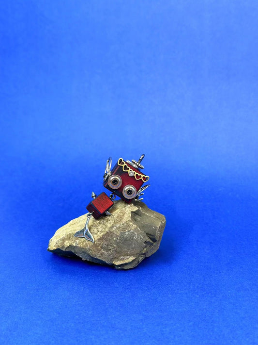 Handmade Mini Robot Pendant/Charms – Mermaid Design | Necklace, Keyring, Creative Gift