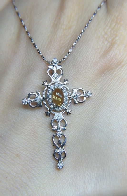 Sterling Silver Necklace with Natural Crystal Pendant | Everyday Jewellery Gift