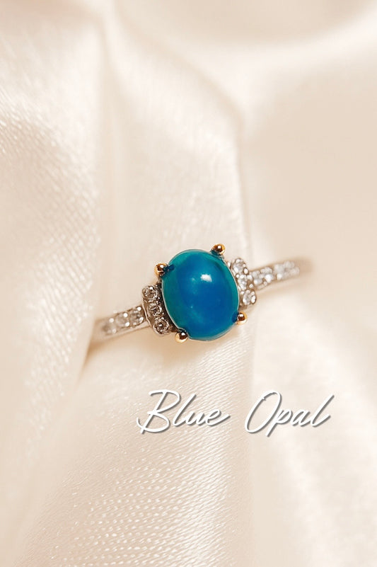 Sterling Silver Natural Crystal Gemstone Adjustable Size Ring