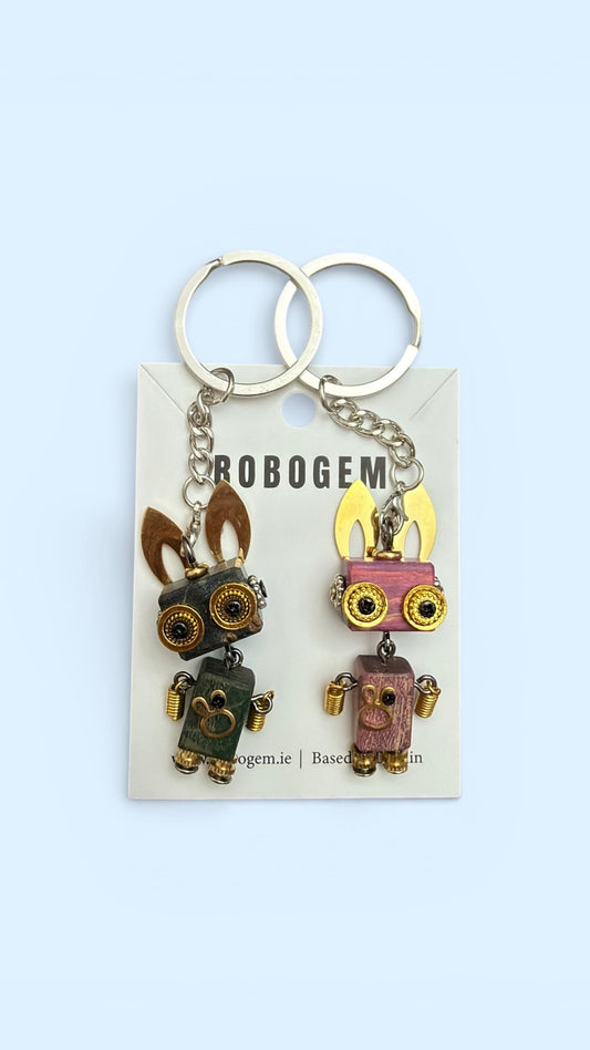 Creative gift set— pair of handmade mini robot keychains