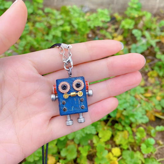 Handmade Mini Robot Pendant/Charms - Steampunk Retro Robot Design | Necklace, Keychain, Creative Gift