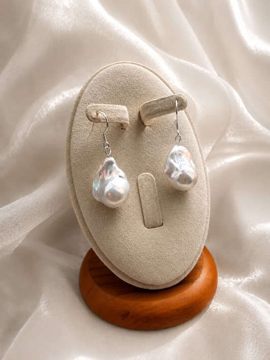 Handcrafted Premium Baroque Pearl Earrings with Beautiful Lustre