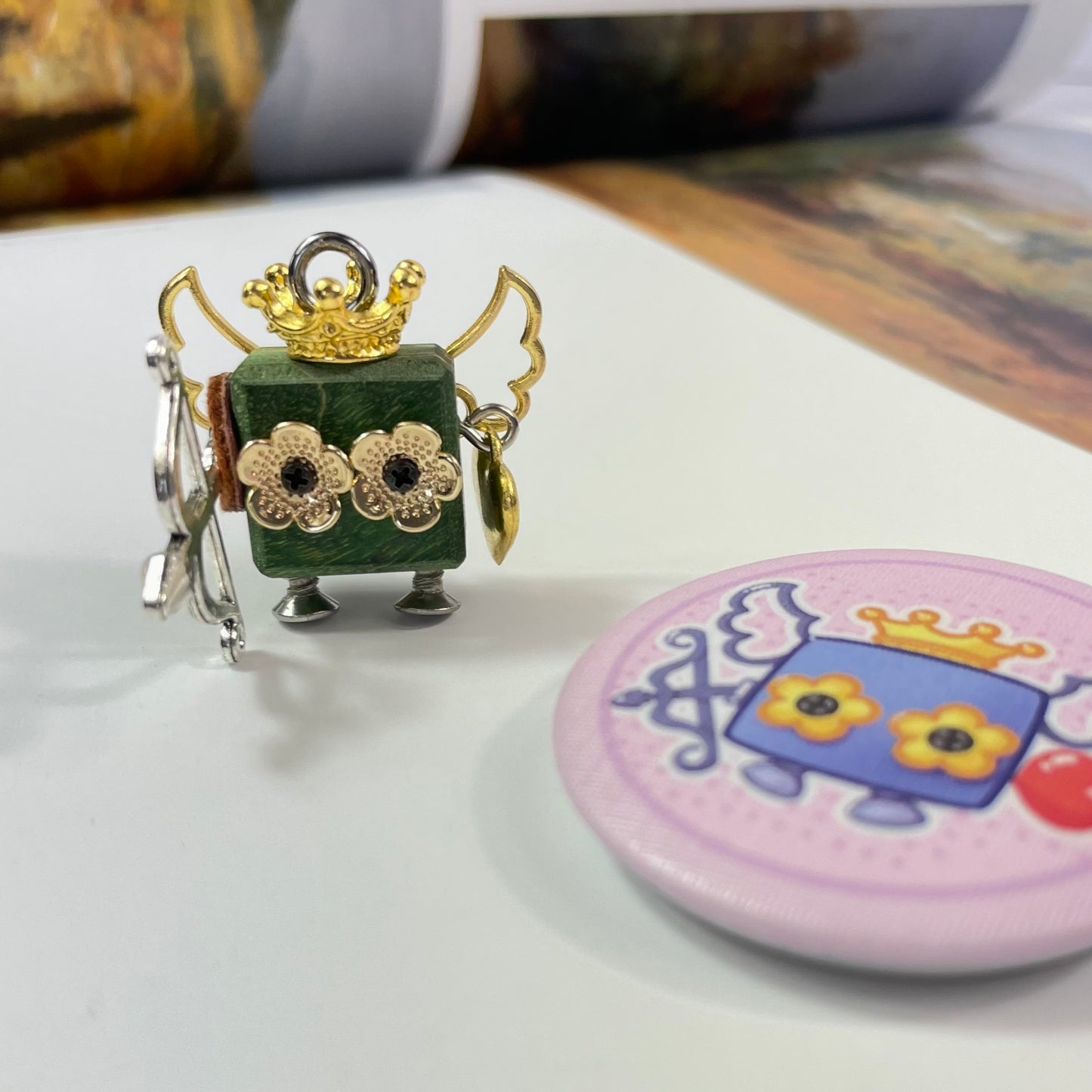 Handmade Mini Robot Pendant/Charms - Steampunk Cupid Design | Necklace, Keychain, Creative Gift