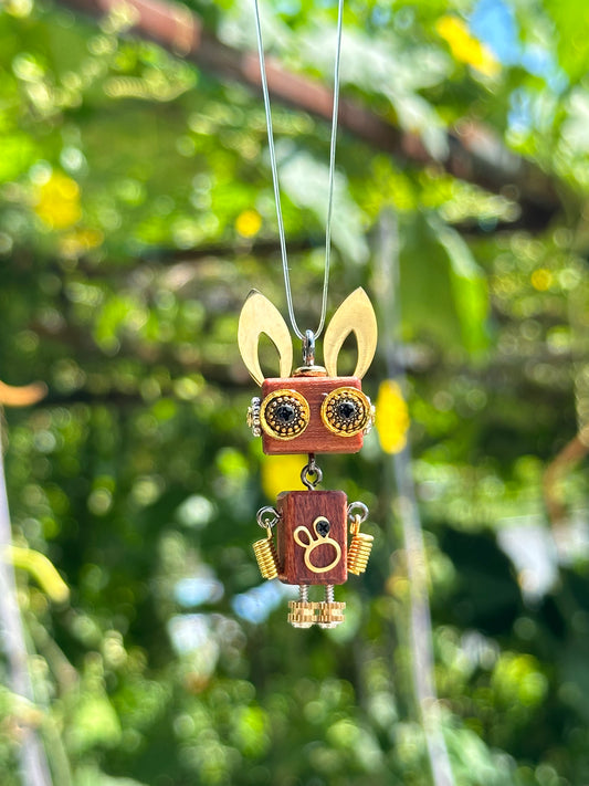 Handmade Mini Robot Pendant/Charms - Steampunk Bunny Tribe Design | Necklace, Keychain, Creative Gift