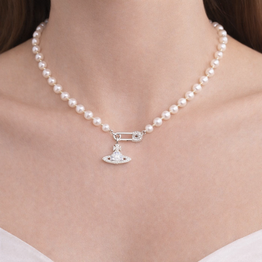 Elegant Natural Freshwater Pearl Necklace Gift for Her -Pin