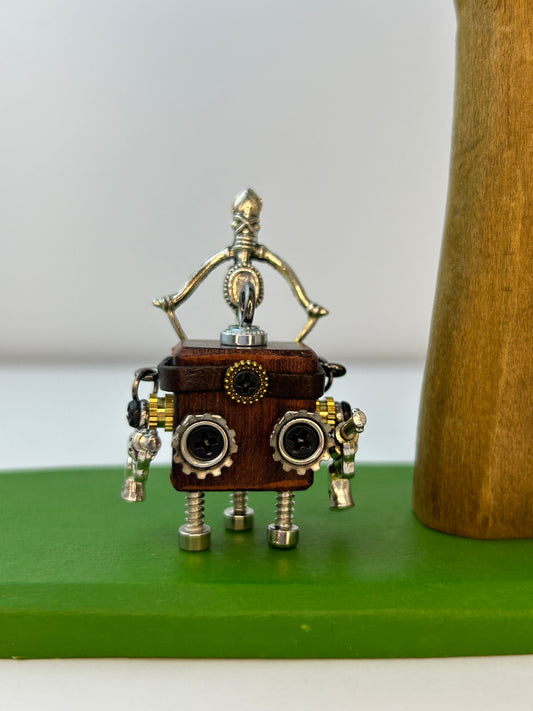 Handmade Mini Robot Pendant/Charms – Steampunk Figurine Top Design | Necklace, Keyring, Creative Gift