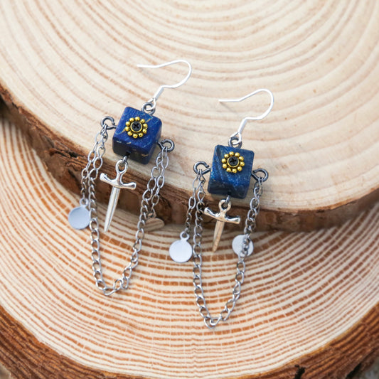 Handmade Mini Robot Earrings - Steampunk Dangle Design | Gothic Statement Jewellery