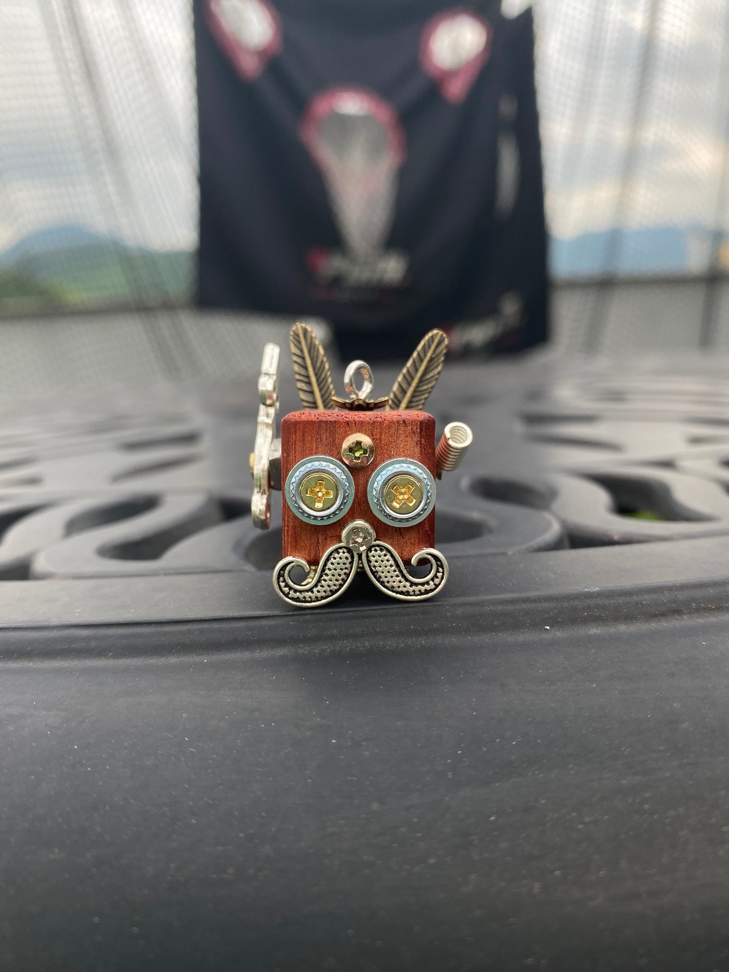 Handmade Mini Robot Pendant/Charms – Gentleman Moustache Design | Necklace, Keyring, Creative Gift