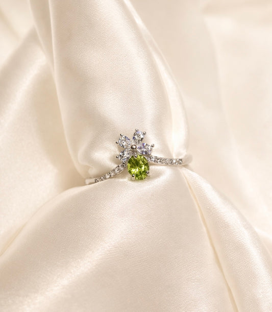 Sterling Silver Natural Crystal & Gemstone Adjustable Ring Collection