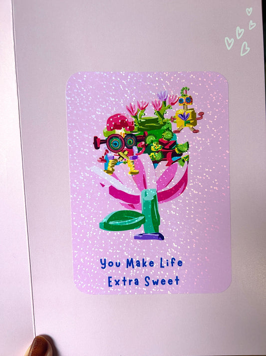 Custom Robot Greeting Card with Personalised Text