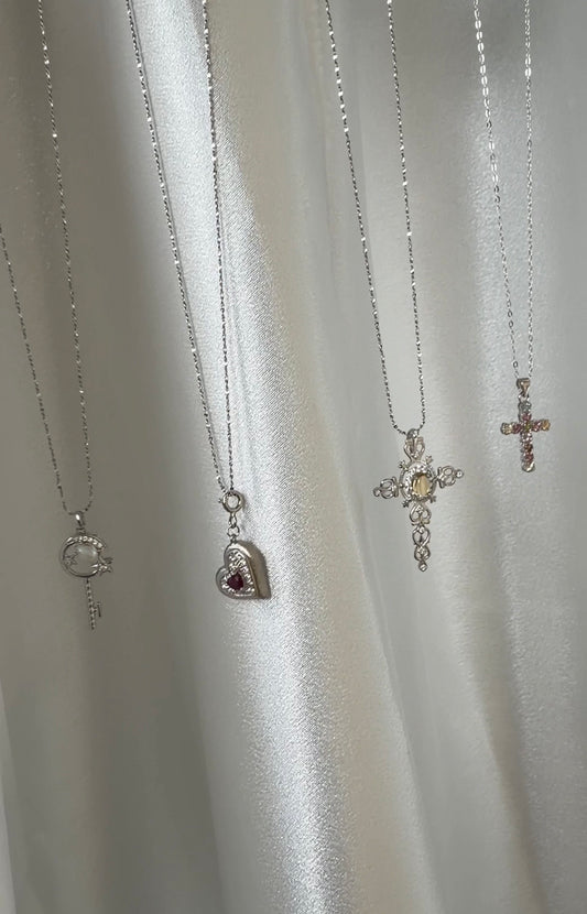 Sterling Silver Necklace with Natural Crystal Pendant | Everyday Jewellery Gift