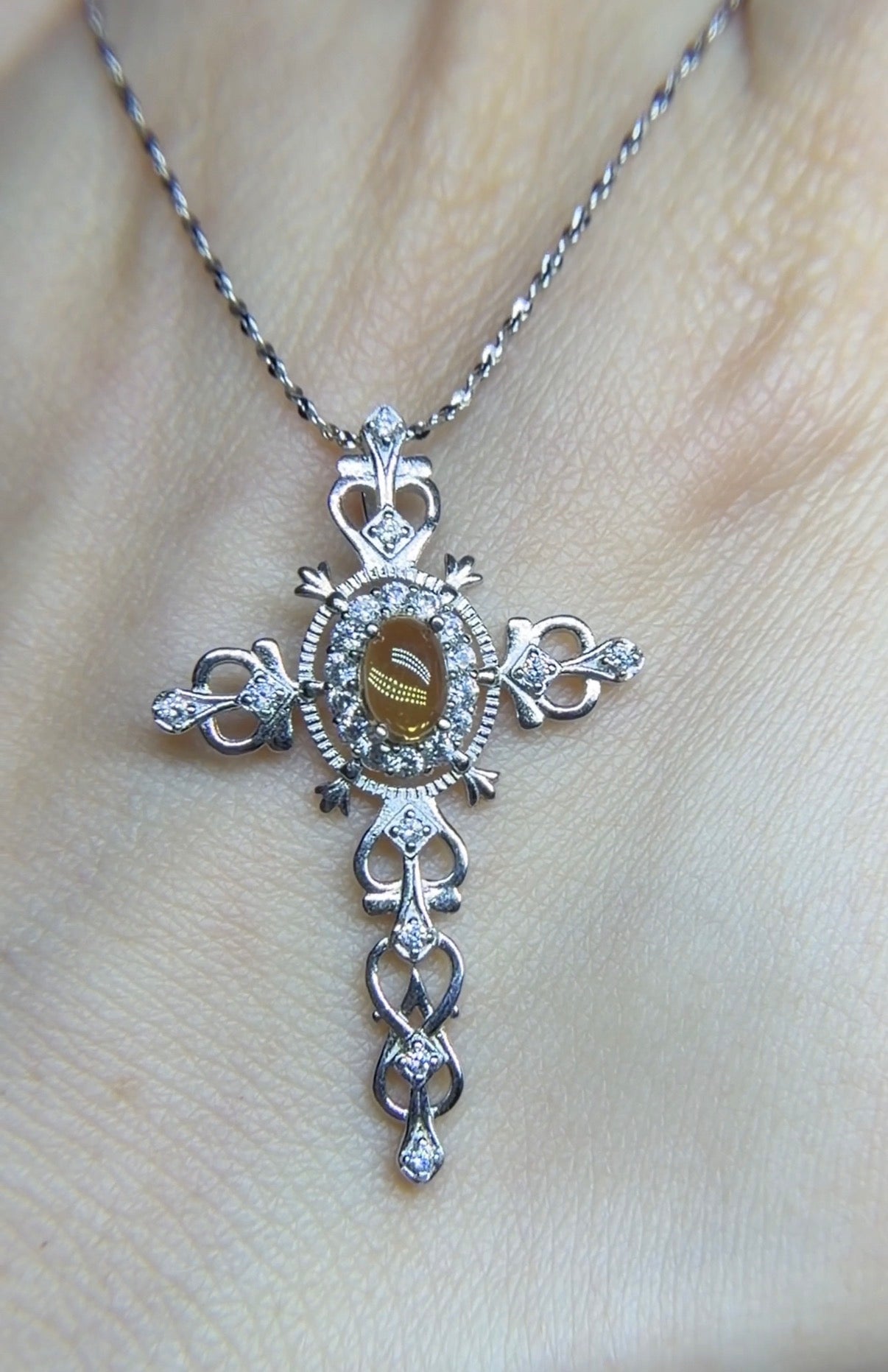 Sterling Silver Necklace with Natural Crystal Pendant | Everyday Jewellery Gift