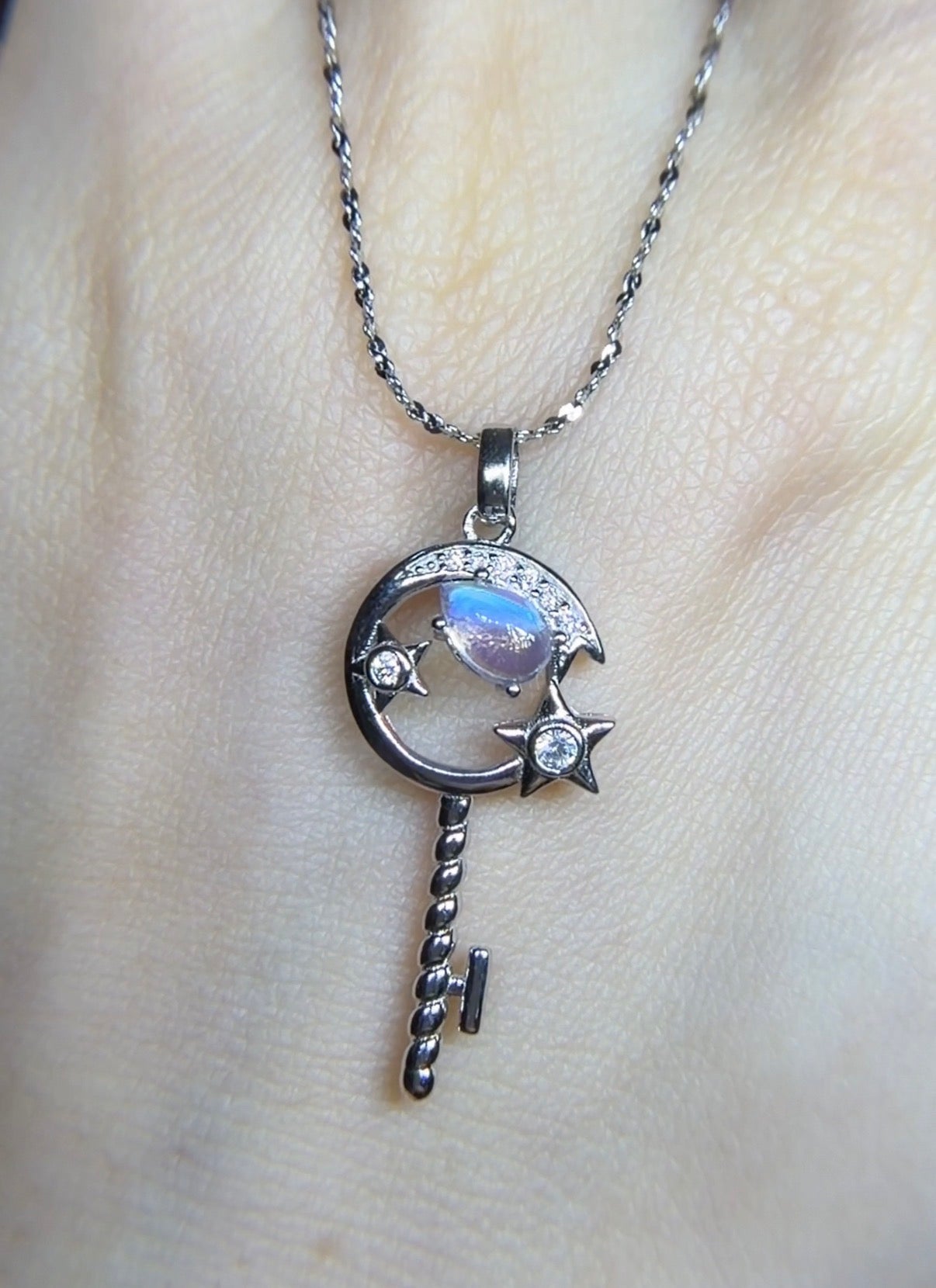 Sterling Silver Necklace with Natural Crystal Pendant | Everyday Jewellery Gift