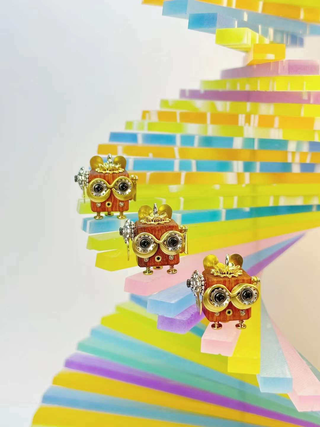 Handmade Mini Robot Pendant/Charms - Steampunk Owl Design | Necklace, Keychain, Creative Gift