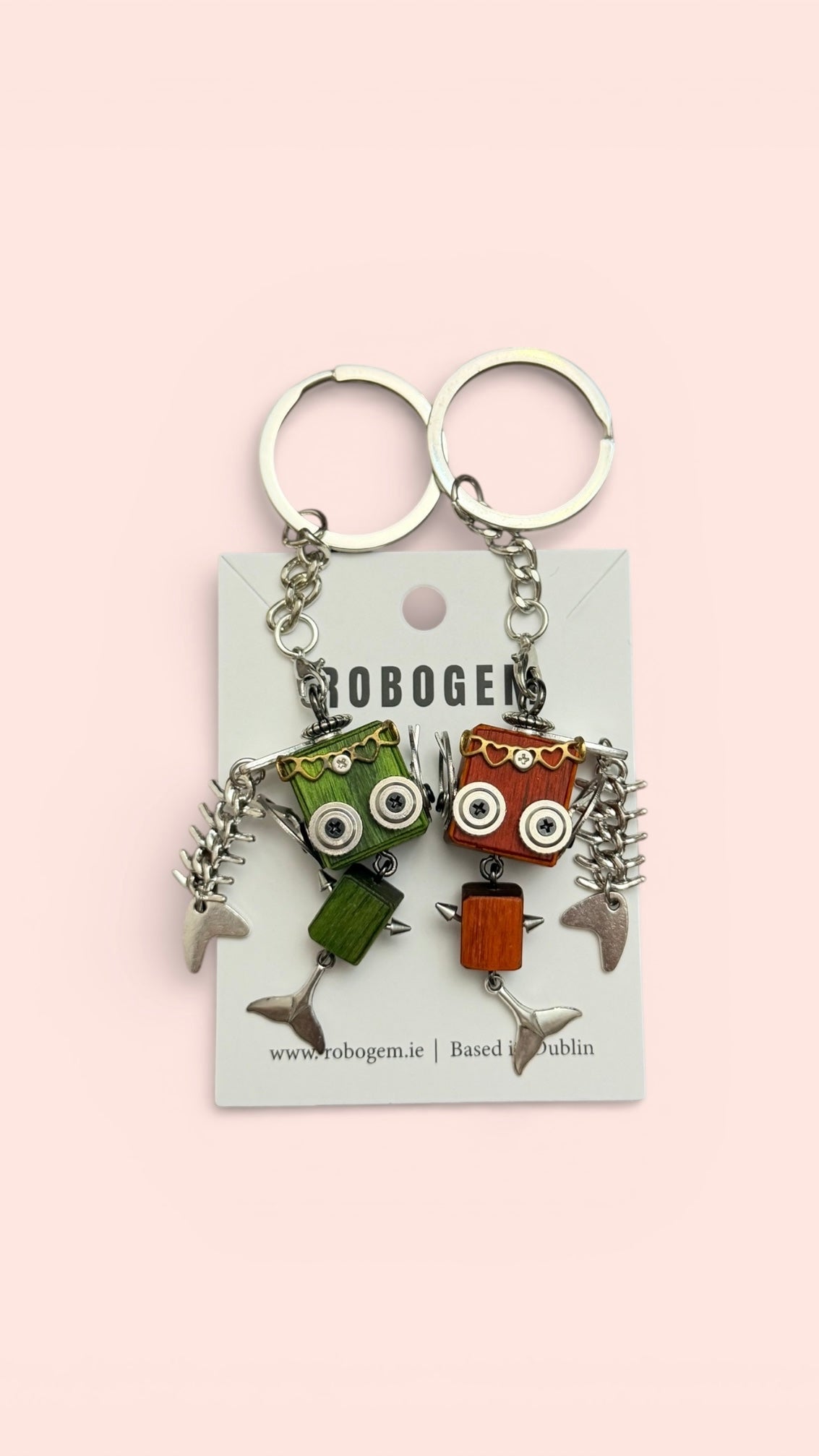 Creative gift set— pair of handmade mini robot keychains