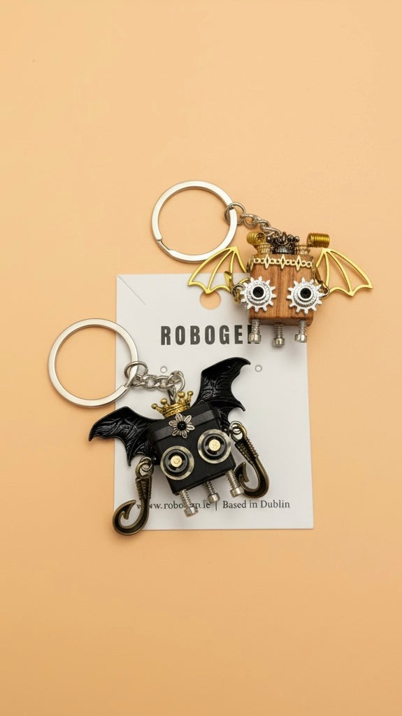 Creative gift set— pair of handmade mini robot keychains