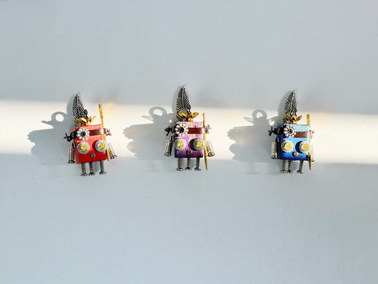Handmade Mini Robot Pendant/Charms - Steampunk Warrior Tribe Design | Necklace, Keychain, Creative Gift