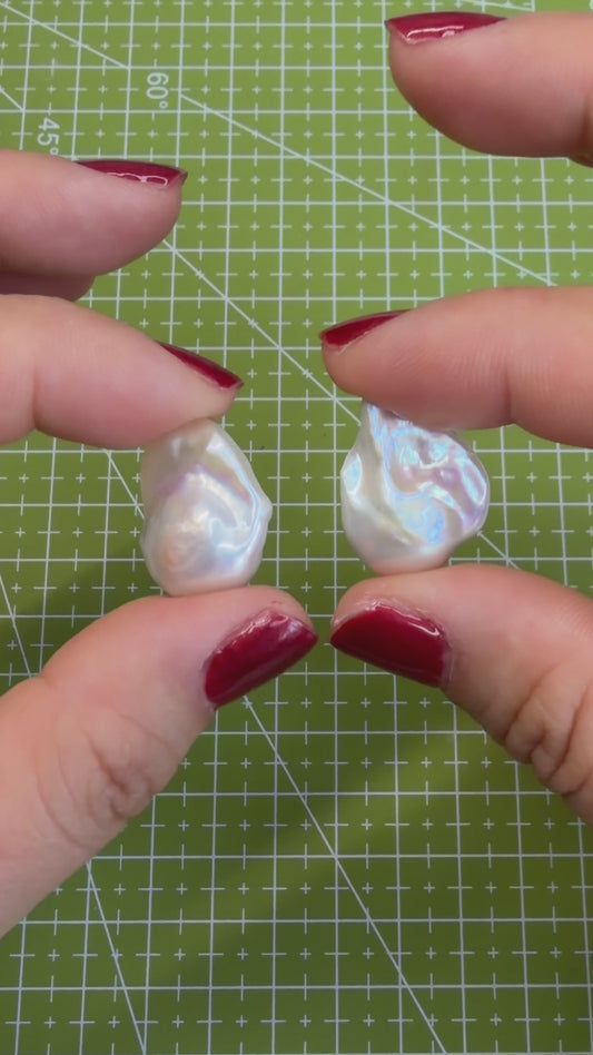 Handcrafted Premium Baroque Pearl Earrings with Beautiful Lustre